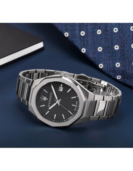 Orologio MASERATI uomo Stile datario acciaio / nero