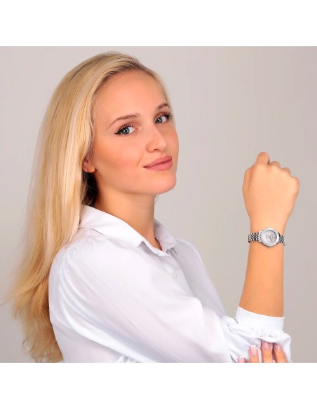Orologio MASERATI donna Successo Solar acciaio / bianco