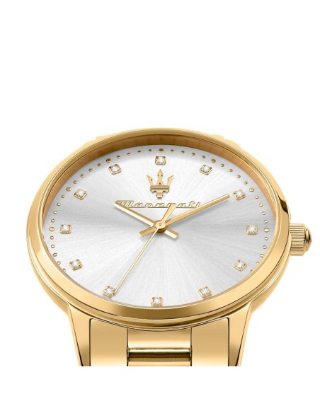 Orologio MASERATI donna Royale Diamond tempo dorato / bianco