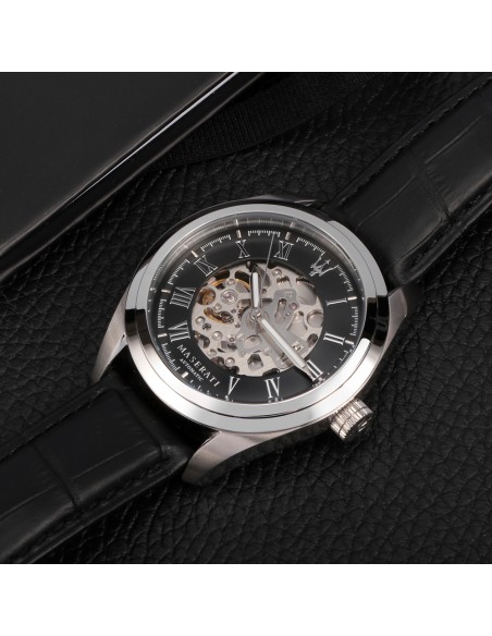 Orologio MASERATI uomo Traguardo Automatico pelle nero
