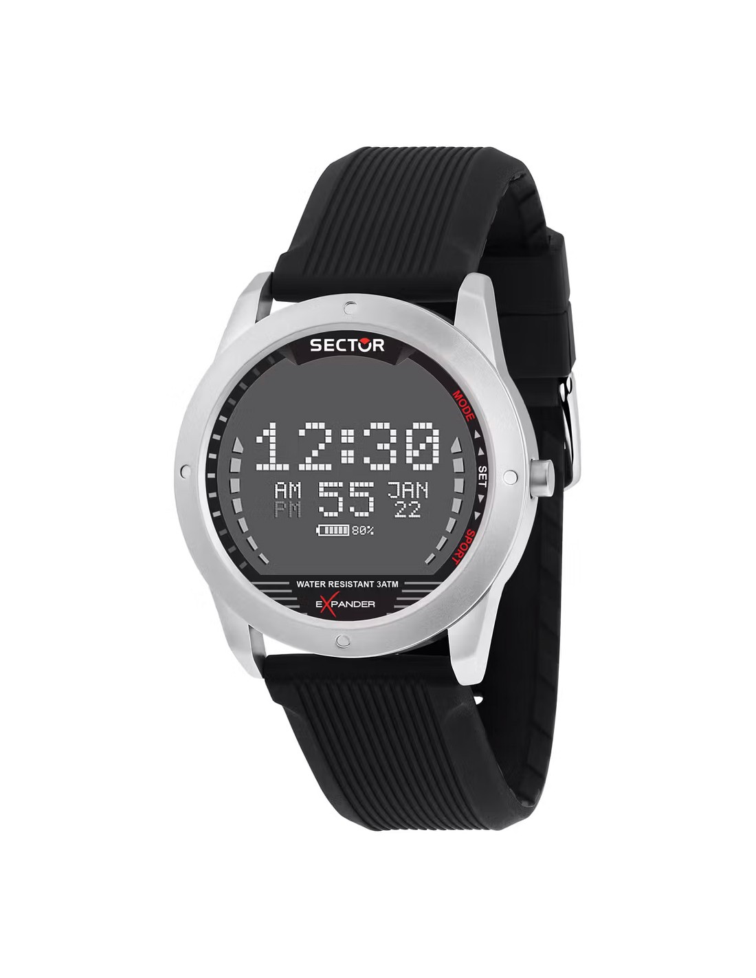 Sekonda Altitude Orologio Da Uomo Al Quarzo - Cassa 43 Mm In Lega Sabbiata, Quadrante Blu, Cinturino In Gomma Nera, Data E Resistenza 50m