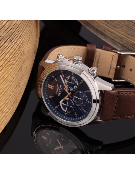 Orologio SECTOR uomo 670 multi pelle marrone / blu