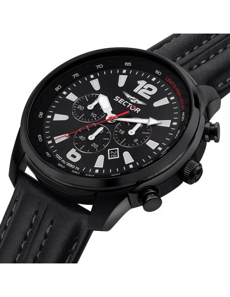 Orologio SECTOR uomo Oversize cronografo pelle nero