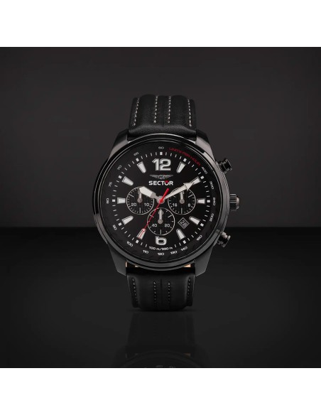 Orologio SECTOR uomo Oversize cronografo pelle nero