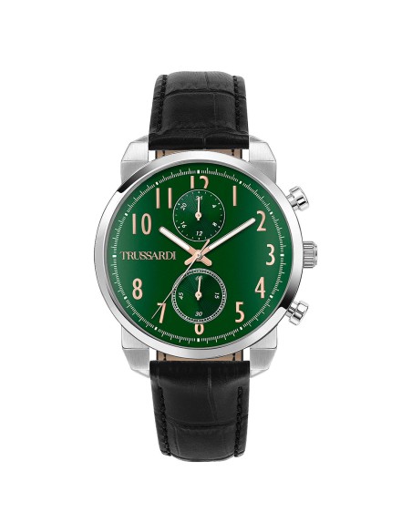 Orologio TRUSSARDI uomo T-city multi funzione pelle nera / verde