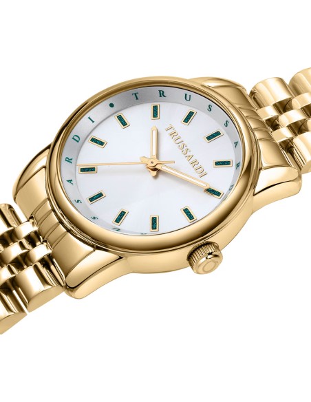 Orologio TRUSSARDI donna T-joy acciaio dorato / bianco