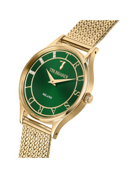 Orologio TRUSSARDI donna T-star tempo acciaio dorato / verde