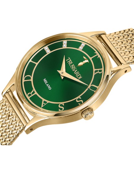 Orologio TRUSSARDI donna T-star tempo acciaio dorato / verde