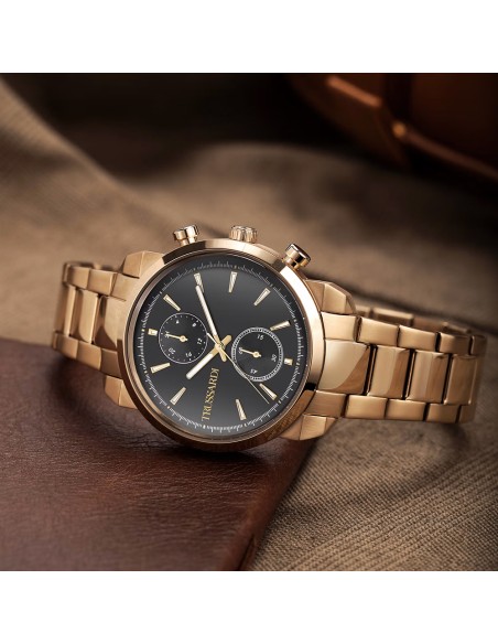 Orologio TRUSSARDI uomo T-city multi funzione dorato / grigio