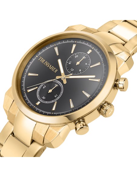 Orologio TRUSSARDI uomo T-city multi funzione dorato / grigio