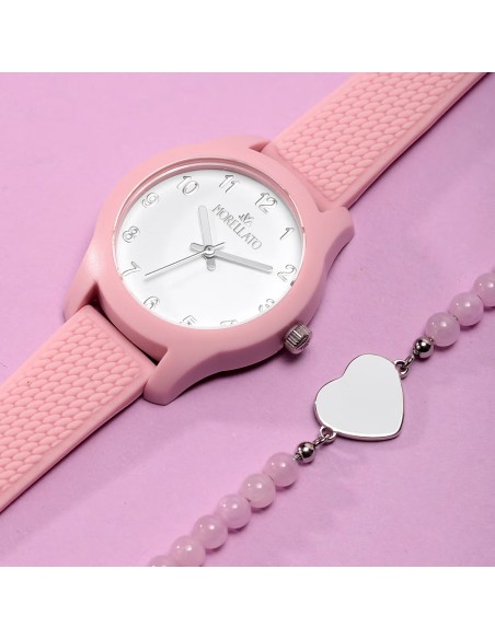 Orologio MORELLATO donna Soft tempo gomma rosa + bracciale