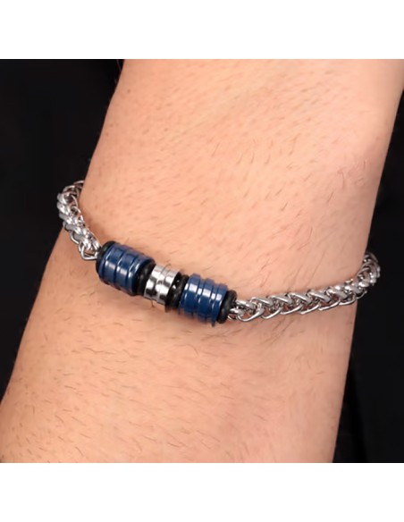 Bracciale SECTOR uomo Ceramic acciaio e ceramica blu