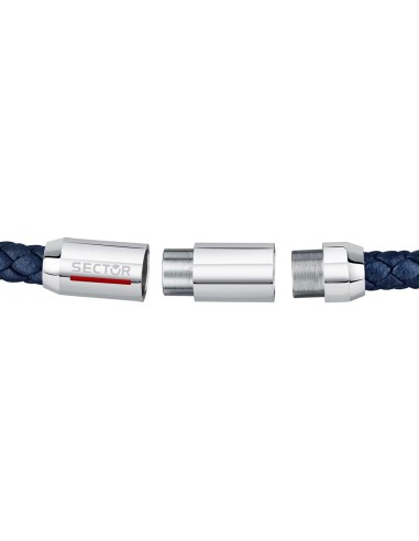 Bracciale SECTOR uomo Bandy pelle blu / acciaio...