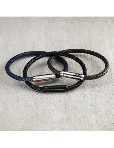 Bracciale SECTOR uomo Bandy pelle blu / acciaio...