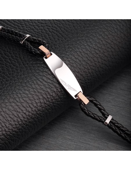 Bracciale SECTOR uomo Bandy pelle nera / acciaio (SZV75)
