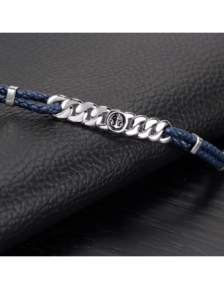 Bracciale SECTOR uomo Bandy pelle blu / ancora