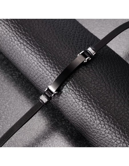 Bracciale SECTOR uomo Bandy pelle nero / acciaio (SZV92)