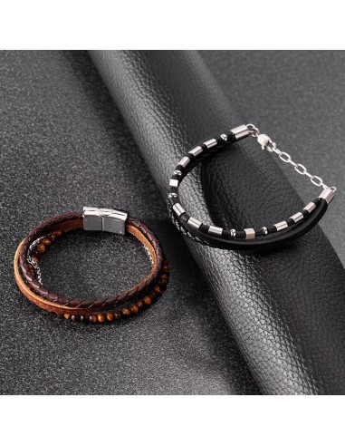 Bracciale SECTOR uomo Bandy pelle nero wood