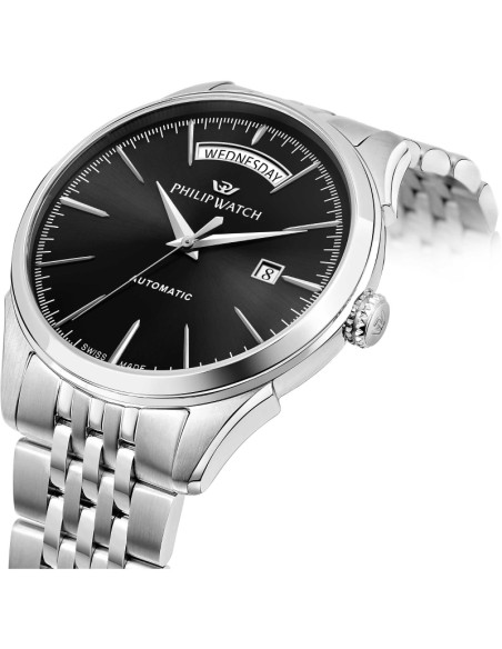 Philip Watch Roma – Orologio Uomo Day-Date Automatico Nero (R8223217003)
