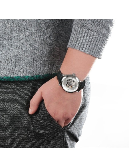Orologio MASERATI uomo Epoca Automatico pelle nero / grigio