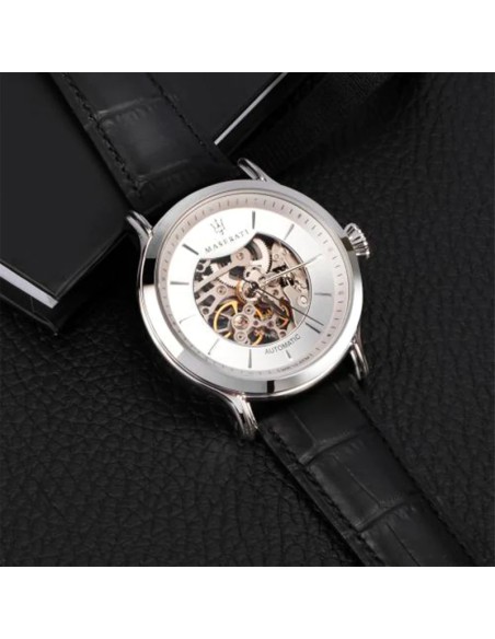 Orologio MASERATI uomo Epoca Automatico pelle nero / grigio