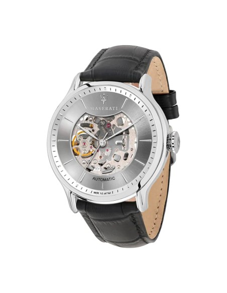 Orologio MASERATI uomo Epoca Automatico pelle nero / grigio