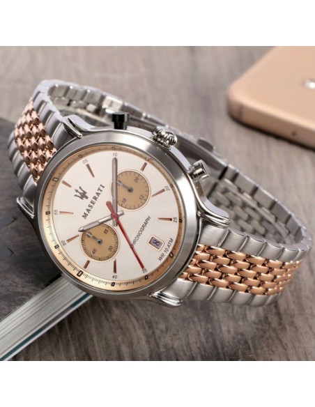 Orologio MASERATI uomo Legend cronografo acciaio / oro rosa