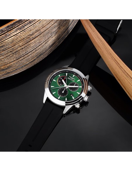 Orologio SECTOR uomo 670 cronografo gomma nero / verde