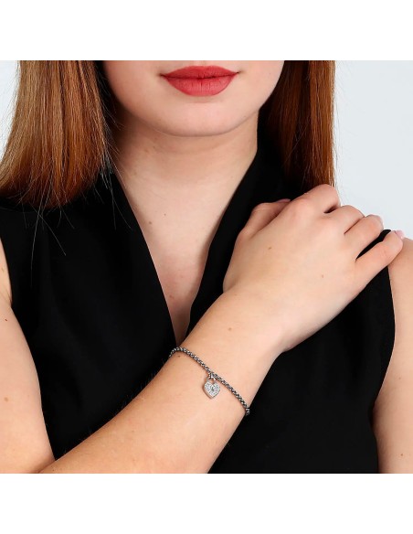 Bracciale MORELLATO Abbraccio acciaio cuore cristalli