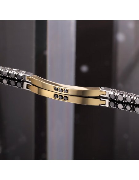 Bracciale MORELLATO uomo Tennis dorato / cristalli neri