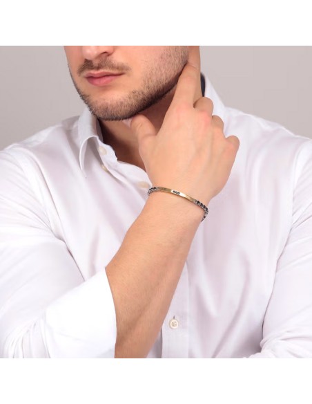 Bracciale MORELLATO uomo Tennis dorato / cristalli neri