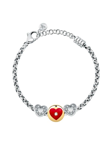 Bracciale MORELLATO donna Drops acciaio / cuore rosso