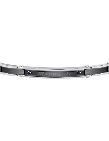 Bracciale MASERATI uomo Logo acciaio / tag nero