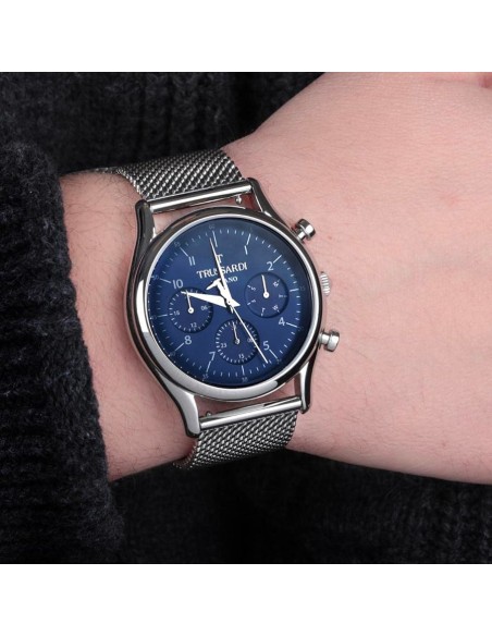 Orologio TRUSSARDI uomo T-Light multi funzione acciaio / blu