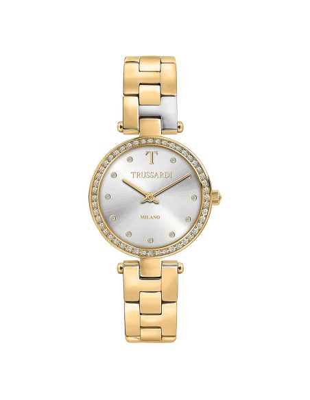 Orologio TRUSSARDI donna T-sparkling acciaio dorato / bianco