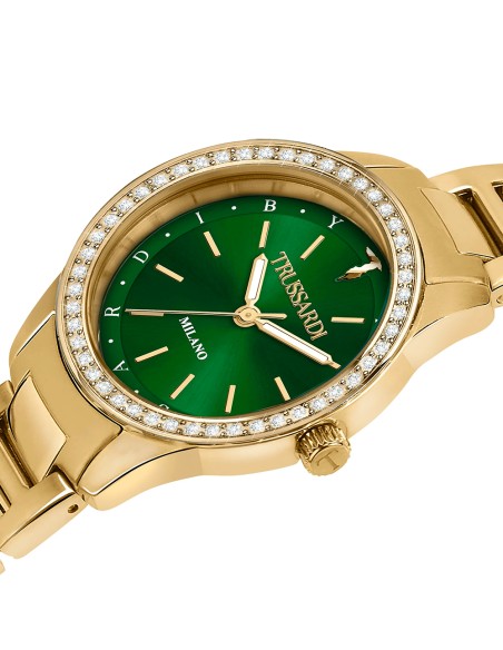 Orologio TRUSSARDI donna T-sky acciaio dorato / verde (R2453151506)
