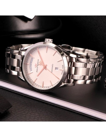 Orologio PHILIP WATCH uomo Sunray Automatico acciaio / bianco