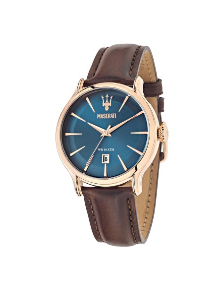 Orologio MASERATI uomo Epoca datario pelle marrone / blu