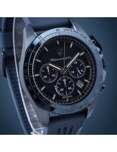Orologio MASERATI uomo Solar blue cronografo gomma blu