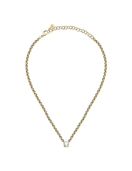 Collana MORELLATO donna Poetica acciaio dorato / cristallo bianco
