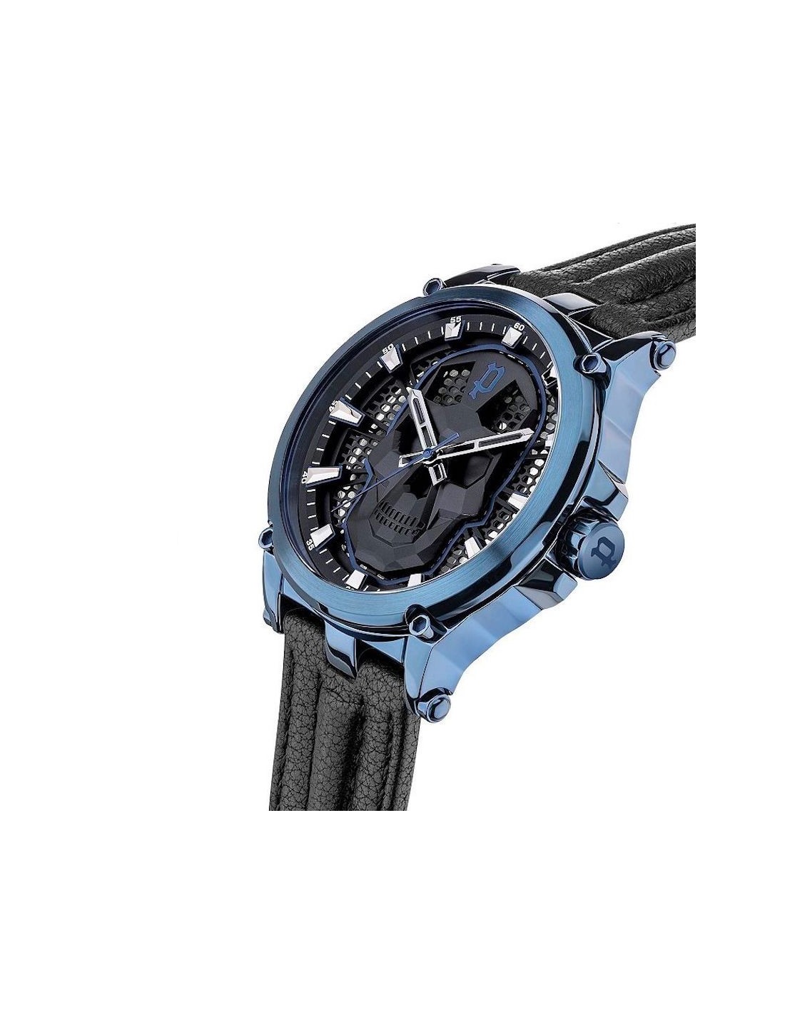 Police Focus Orologio Uomo Al Quarzo Con Cinturino In Pelle Nera E Quadrante Canna Di Fucile
