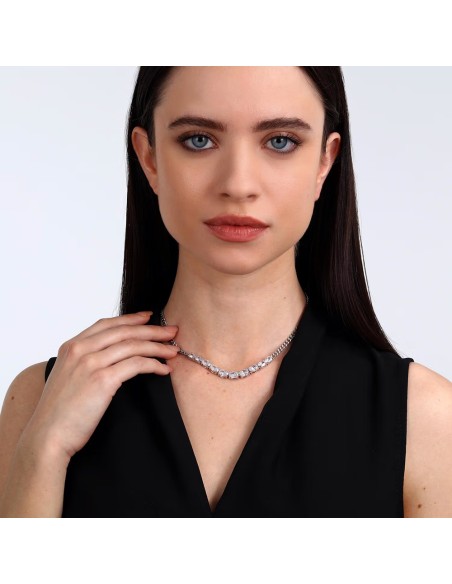 Collana MORELLATO donna Colori acciaio / cristalli bianco