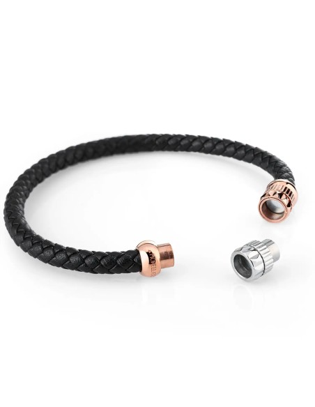 Bracciale MORELLATO uomo Moody nero / acciaio / oro rosa