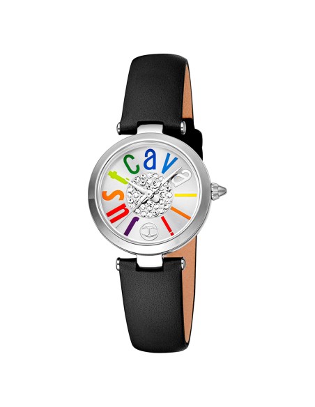 Orologio JUST CAVALLI donna MODENA pelle nera / silver