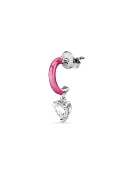 Mono orecchino LA PETITE STORY fuxia / cuore bianco