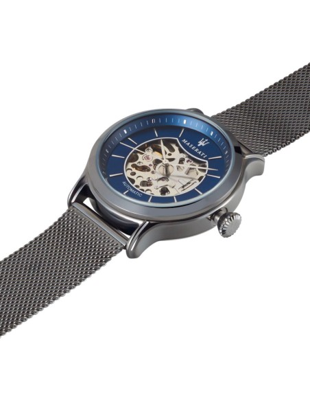 Orologio MASERATI uomo Epoca Automatico acciaio nero / blu