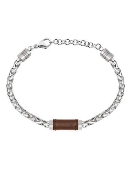 Bracciale MORELLATO uomo Mooby acciaio / pelle marrone
