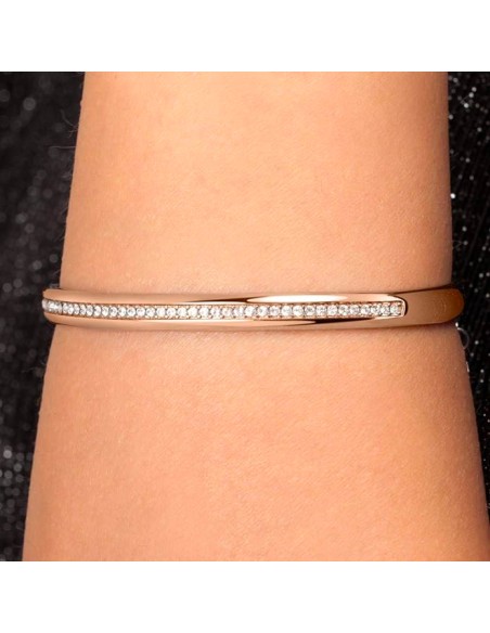 Bracciale MORELLATO donna Cerchi bangle acciaio oro rosa / cristalli