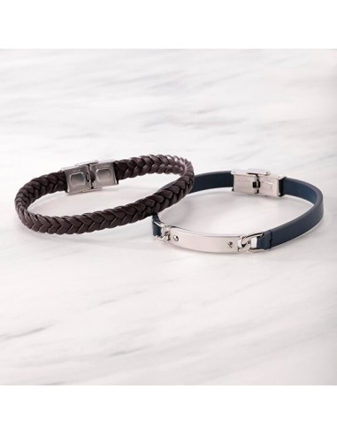 Bracciale MORELLATO uomo Moody pelle blu / acciaio