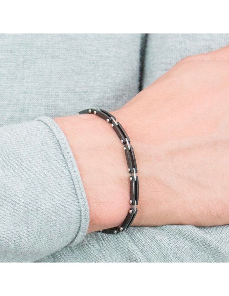 Bracciale MORELLATO uomo Alfa acciaio e acciaio nero